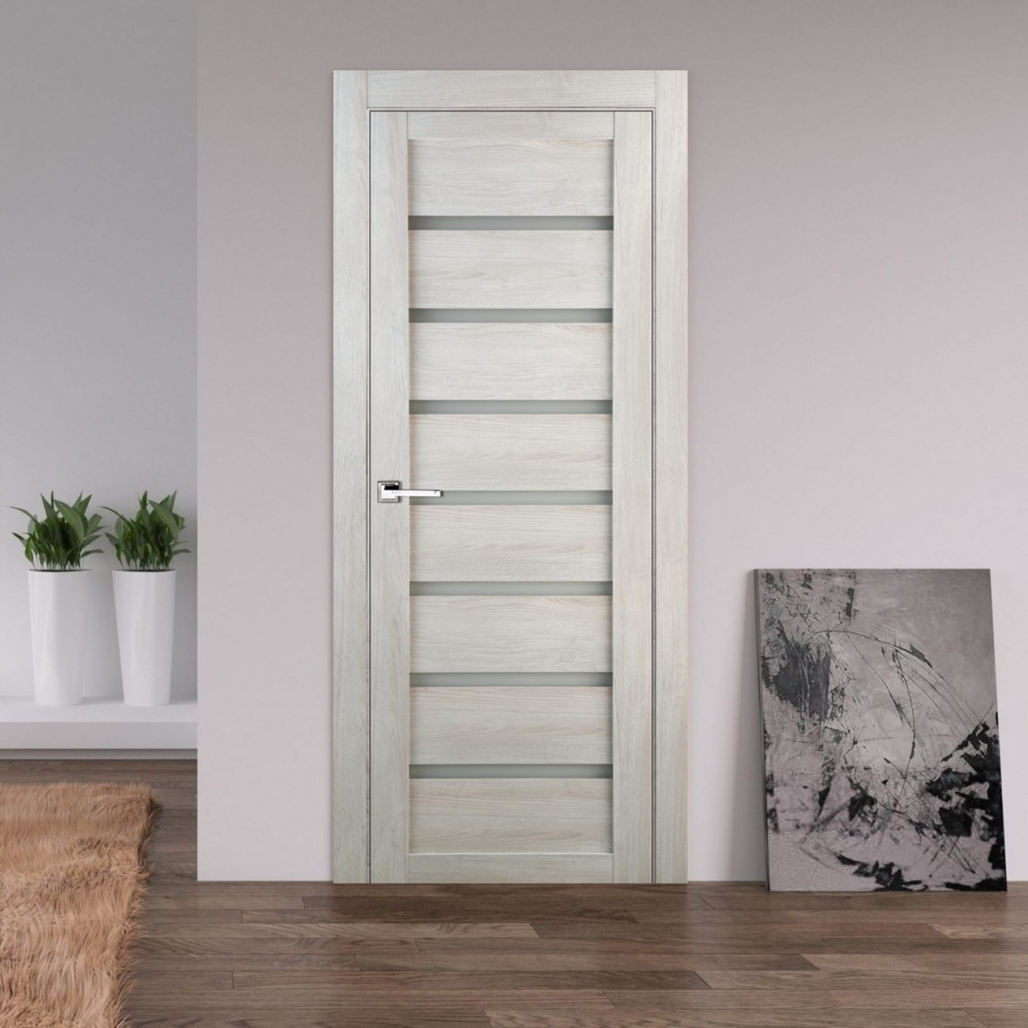 81933674 Дверь межкомнатная Лайн глухая ламинация цвет дуб бриг 70x200 см Santreyd  - Вид №5