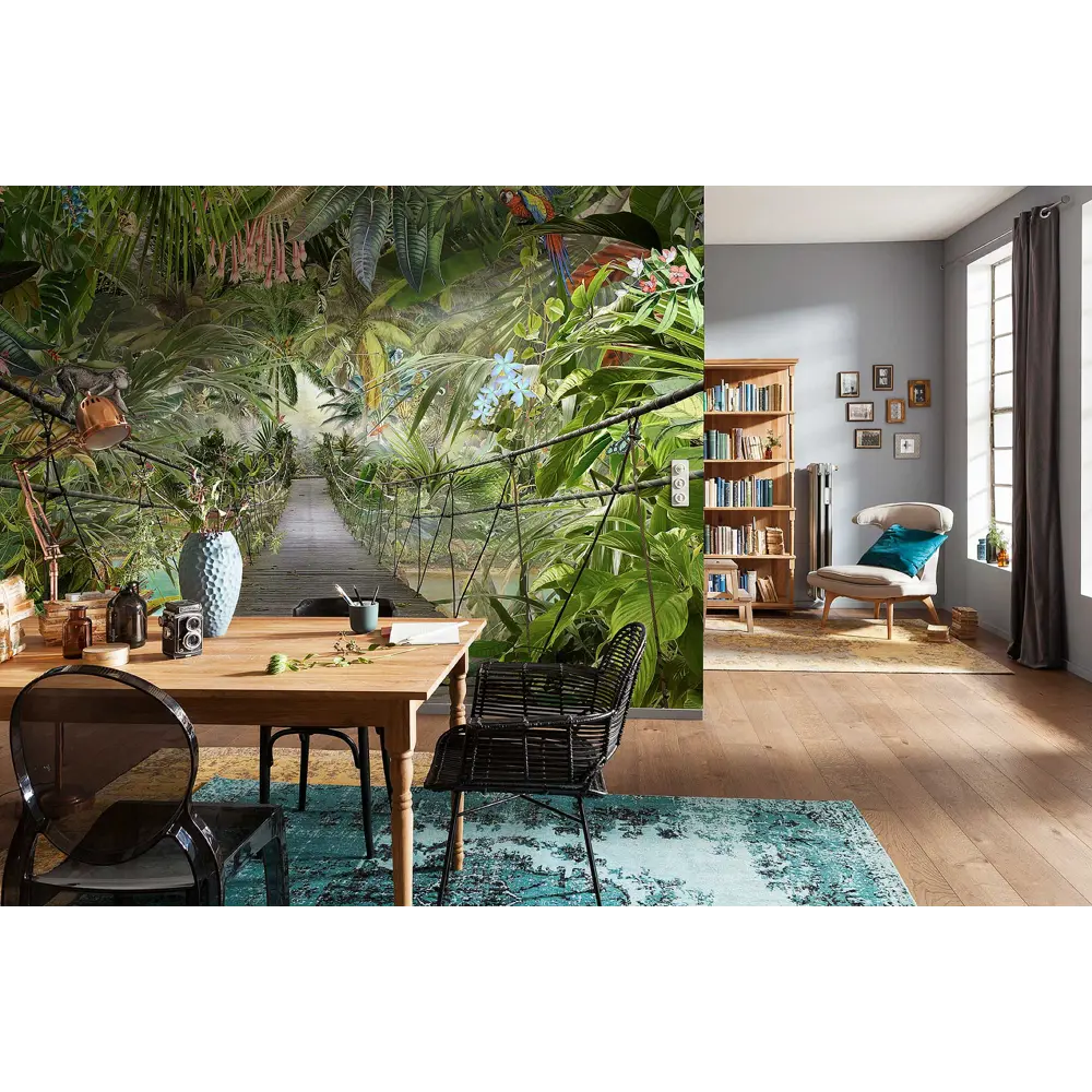 Фотообои «Мост в джунглях» бумажные 368x254 см 8-977 Komar STLM-2083754 - Вид №2