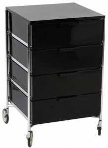 Тумбочка прикроватная черная на колесиках Mobil KARTELL ДЛЯ ЖИЗНИ 012049 Черный