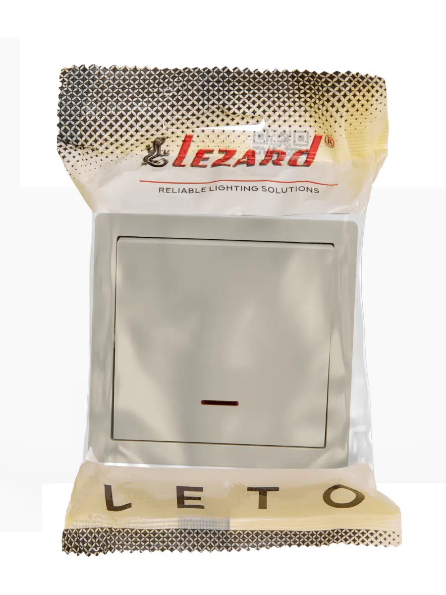 LETO Выключатель с подсветкой крем LEZARD 752-0300-111 - Вид №1