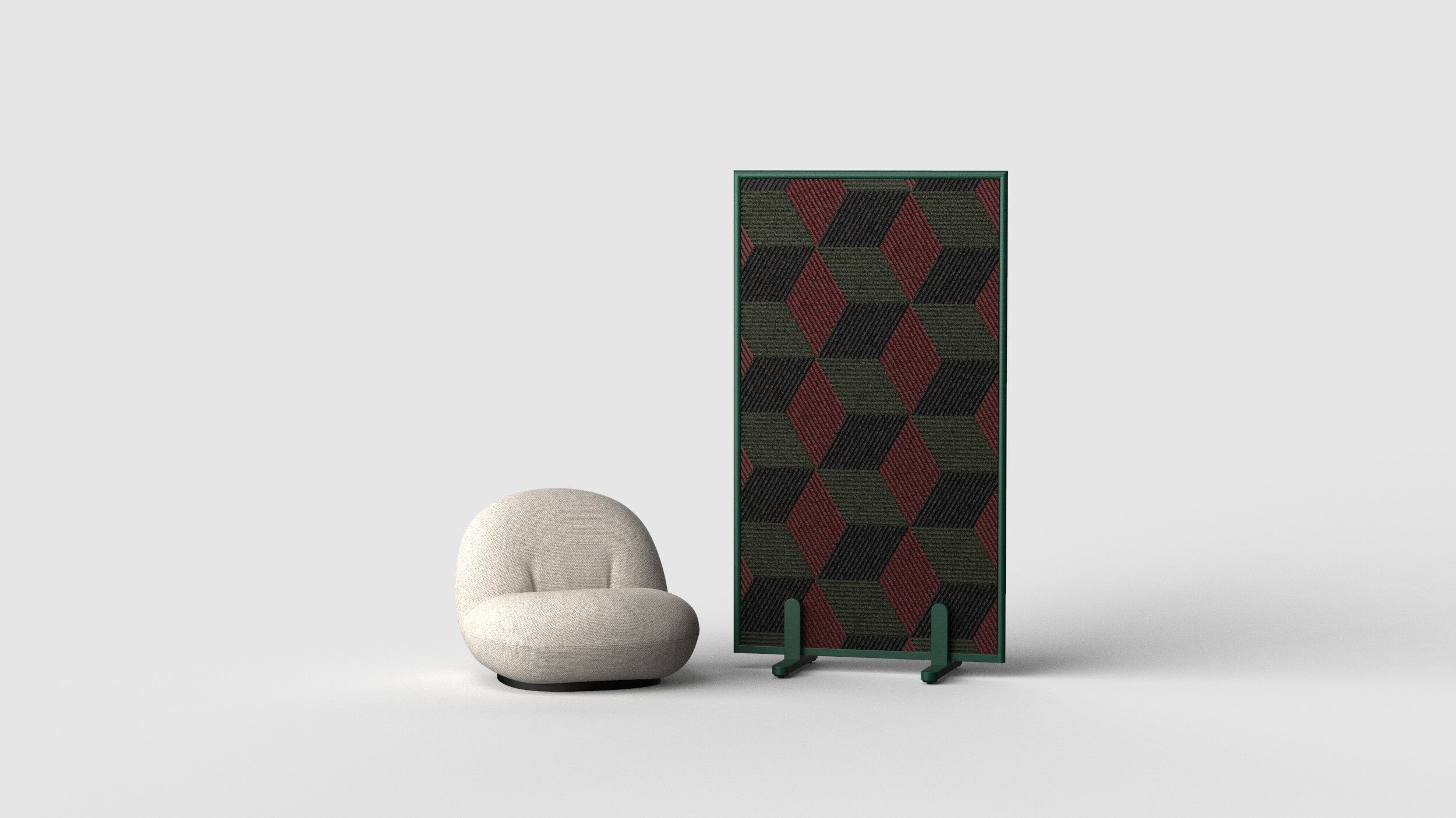 Пробковая мобильная офисная перегородка на колесах GREENMOOD MODULOR ARCH-00113405 - Вид №1