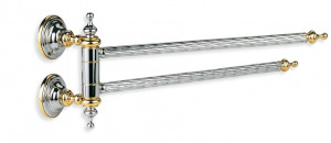 G16(02) Stil Haus Giunone, полотенцедержатель двойной поворотный, цвет хром - золото