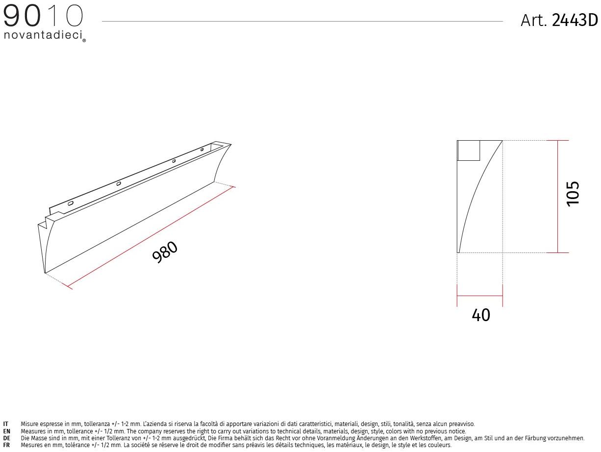 9010 novantadieci Встраиваемый настенный светильник из cristaly®  2443a/b/c/d  - Вид №8