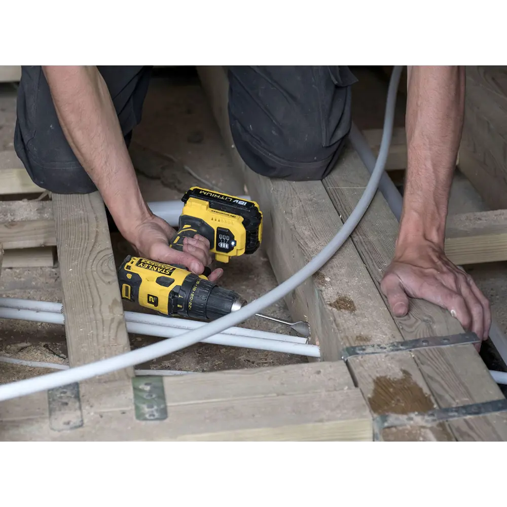 Шуруповерт бесщеточный аккумуляторный Stanley Fatmax FMC607D2, 18 Вт Li-ion 2х2 Ач STLM-2129712 - Вид №10