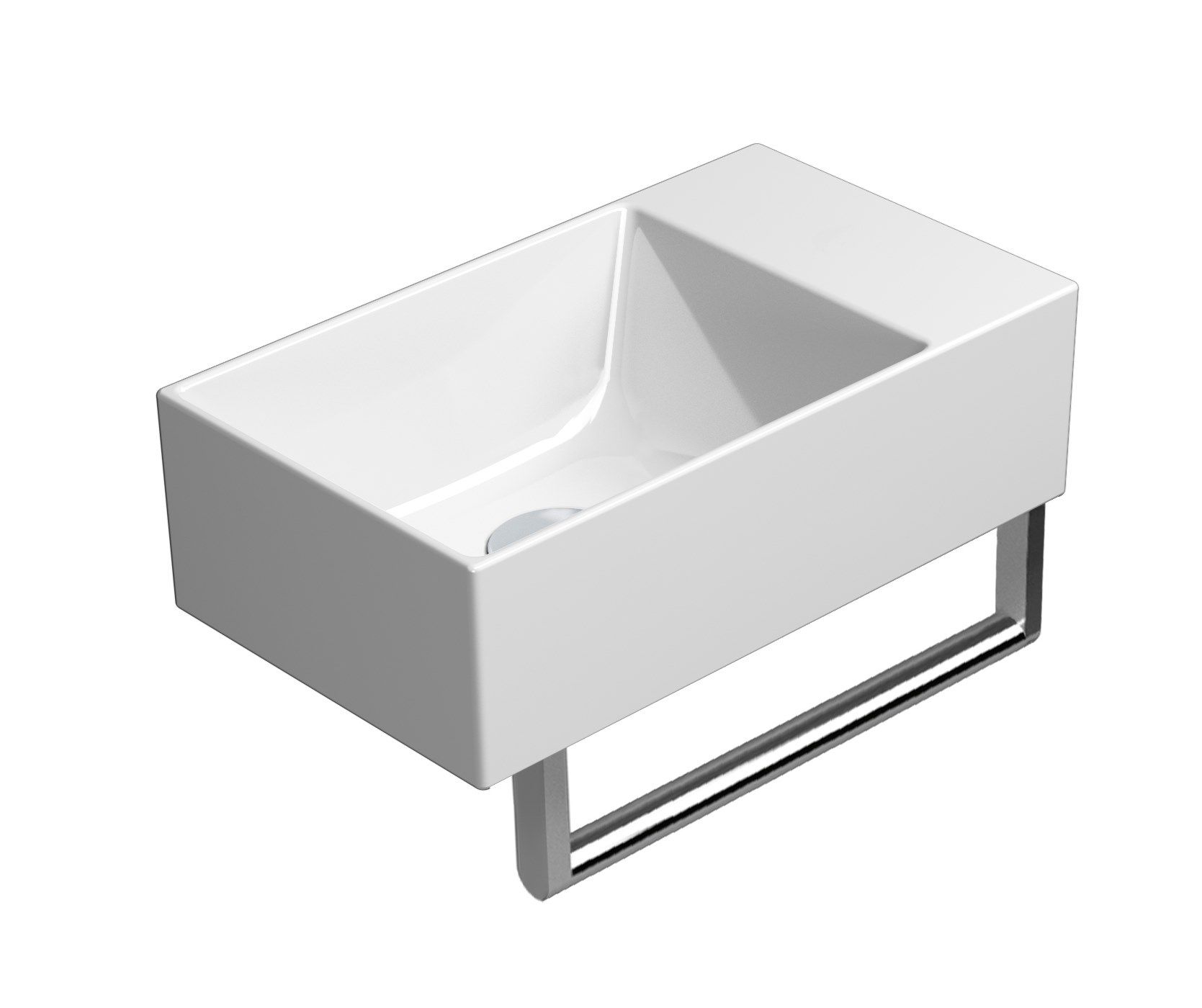 Керамическая прямоугольная раковина с держателем для полотенец GSI ceramica Color Elements ARCH-00149505 - Вид №7