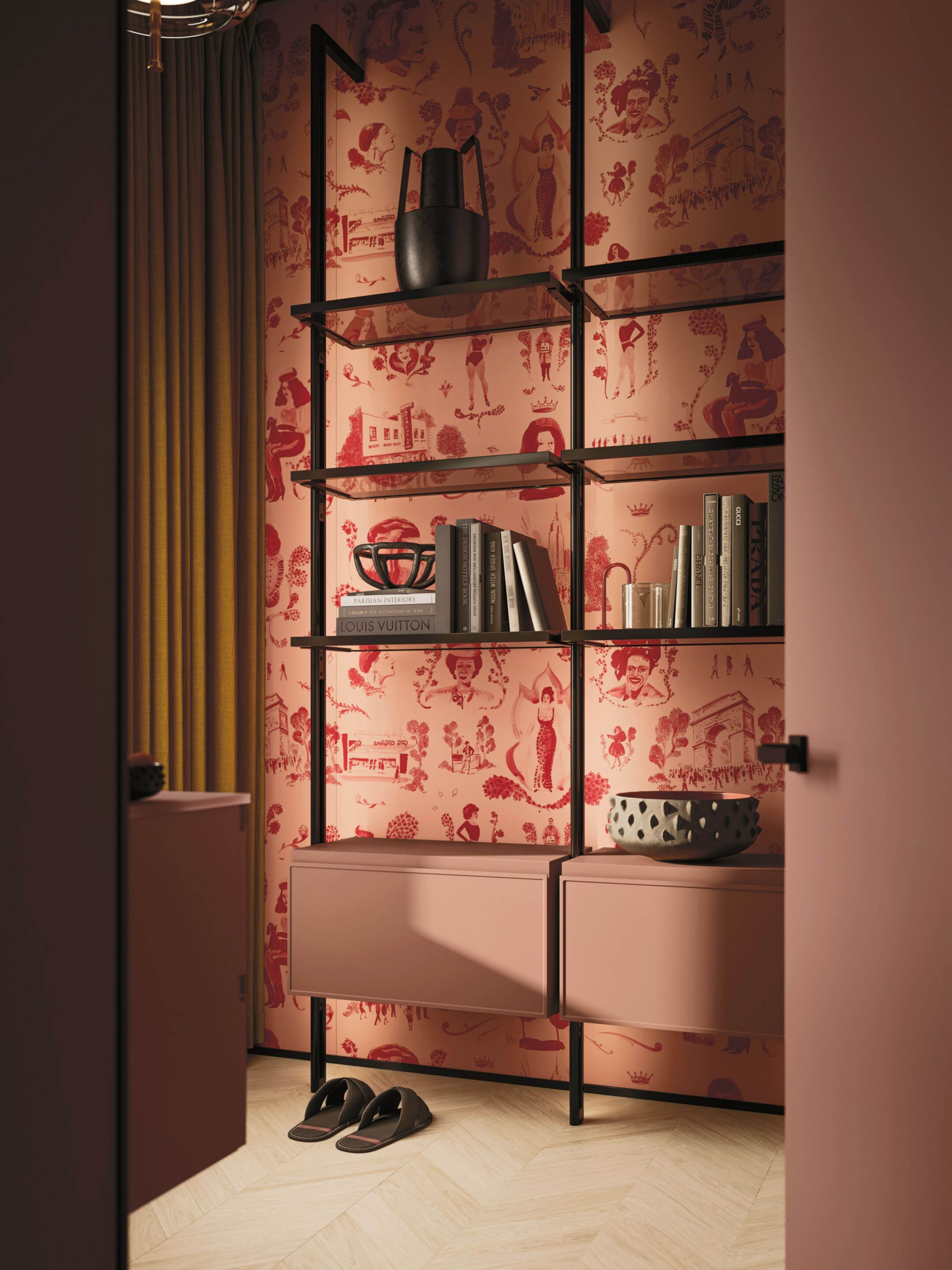 Подвесной умывальник с ящиками Arbi Arredobagno декор ARCH-00013373