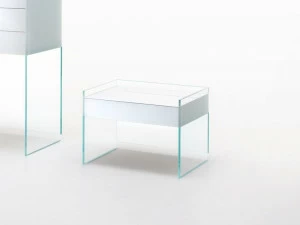 Glas Italia Прямоугольная тумбочка из хрусталя с ящиками Float