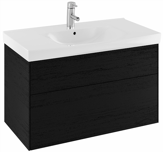 42553 IFO Sense тумба под умывальник с двумя ящиками, W = 600 мм, W1 = 622 мм, темно-серый - Вид №12