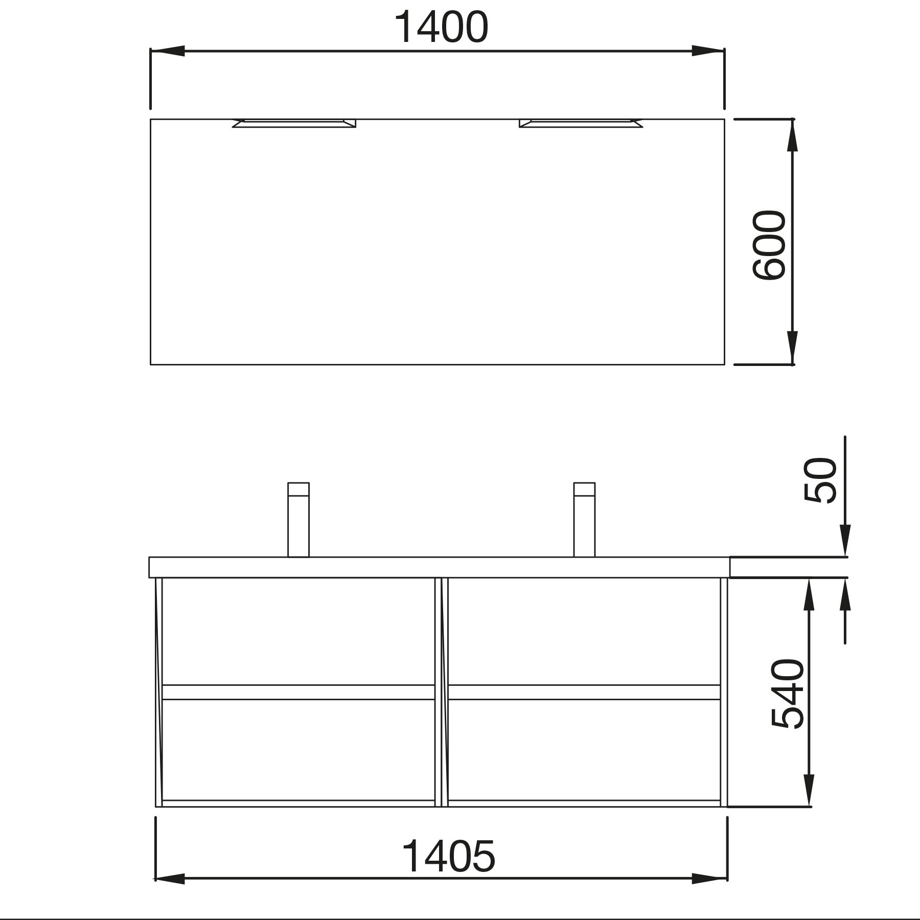 85096 SALGAR Комплект мебели для ванной NOJA 1400 OAK CALEDONIA + Раковина + Зеркало + Свет Дуб Каледония - Вид №1