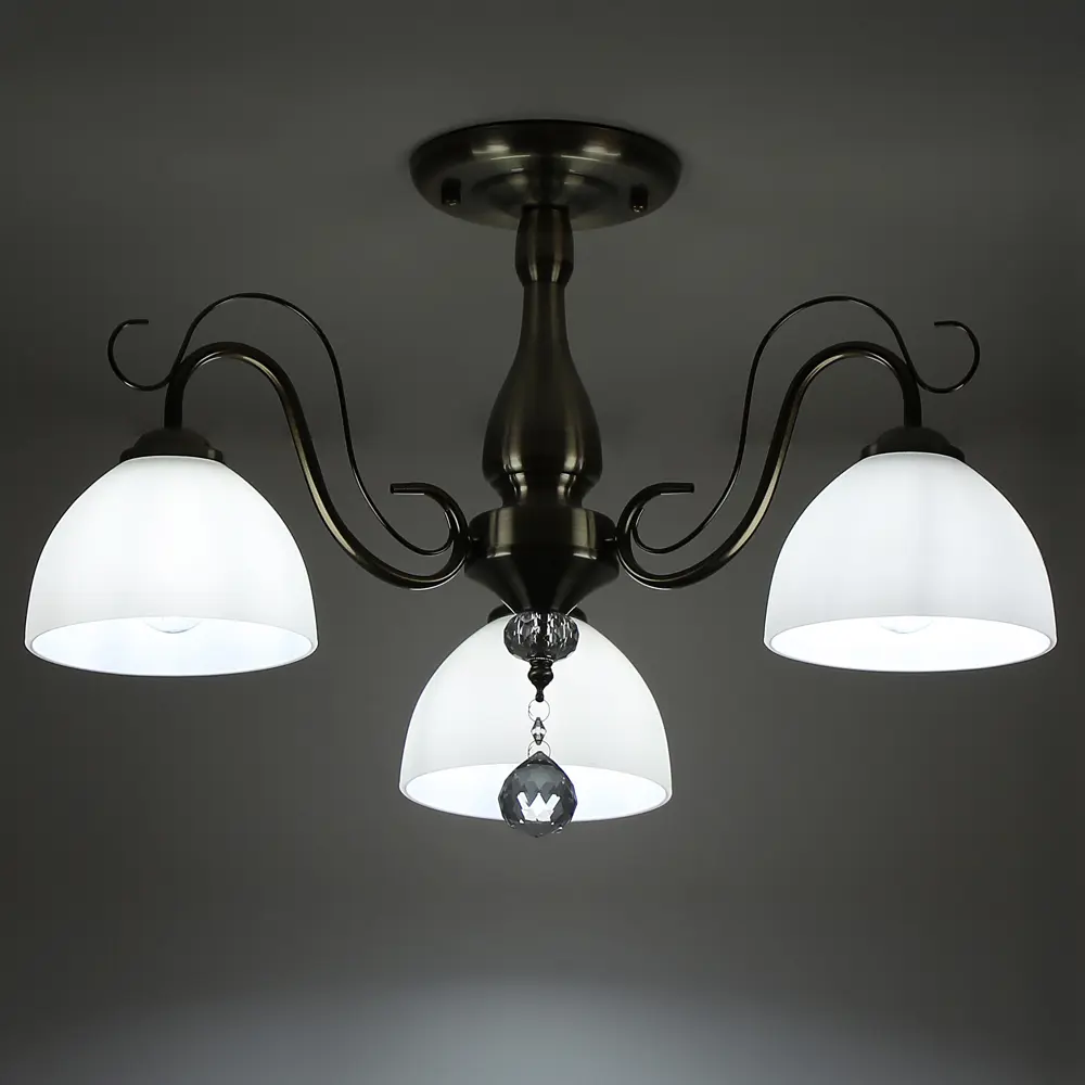 Люстра на штанге Primavera 3 лампы 12 м² цвет бронза SCHAFFNER STLM-2171529 - Вид №1