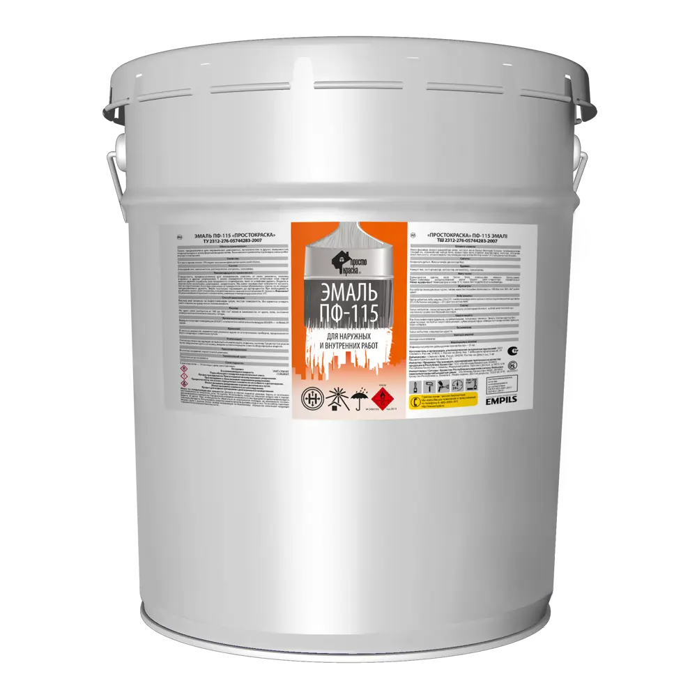 Эмаль Простокраска ПФ-115 полуматовая цвет коричневый 20 кг STLM-2030717 - Вид №1