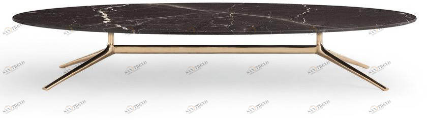 Poliform Низкий овальный круглый мраморный журнальный столик Mondrian sun-id-1433087