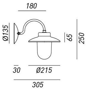 Il Fanale Настенный светильник из металла с прямым светом Calmaggiore 231.03.orb - Вид №2