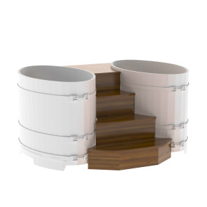 2335 Подиум на 2 купели 0,8х1,42 Рустик морёный Alyarus