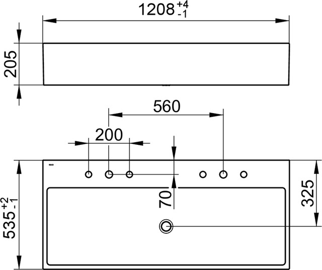39081311206 Двойной умывальник из минерального литья KEUCO Edition 90 - Вид №2