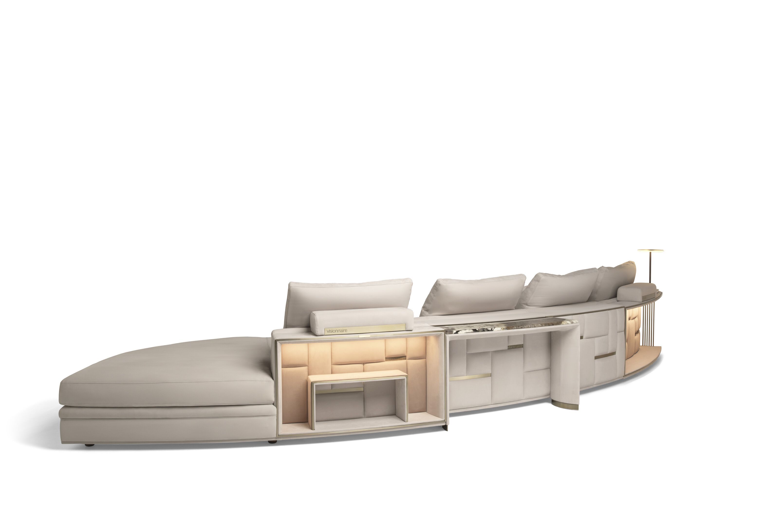 Кожаный модульный изогнутый диван Visionnaire Nomad ARCH-00108311 - Вид №6