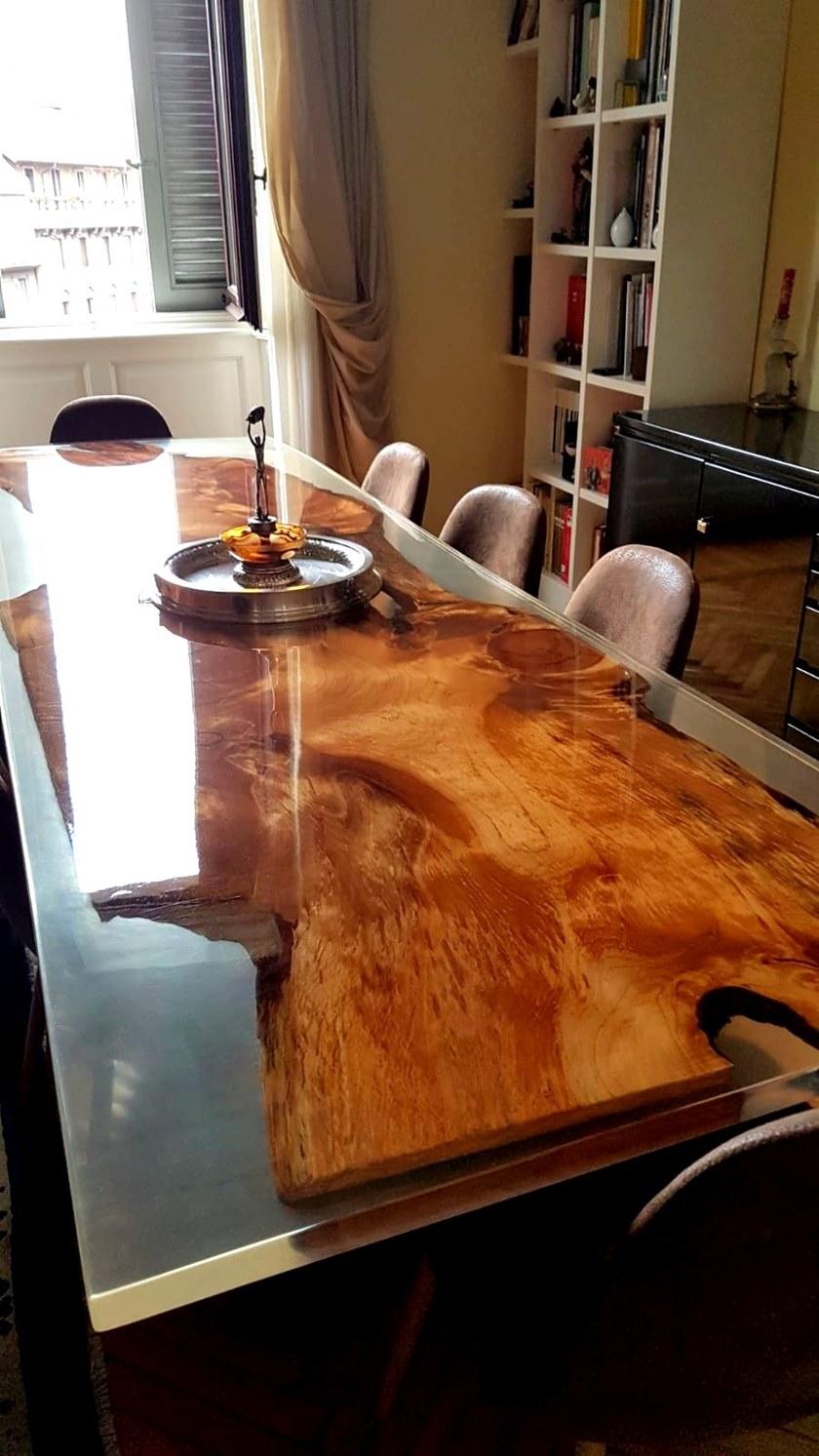 ANTICO TRENTINO Обеденный стол из смолы Lebrìc design - legno e resina sun-id-1383007 - Вид №4