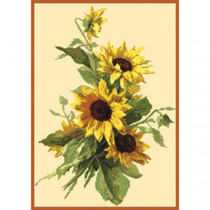 160х230кл Схема для вышивания цв. А3 ДК-025 "Подсолнухи"