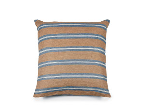 Льняная квадратная полосатая подушка