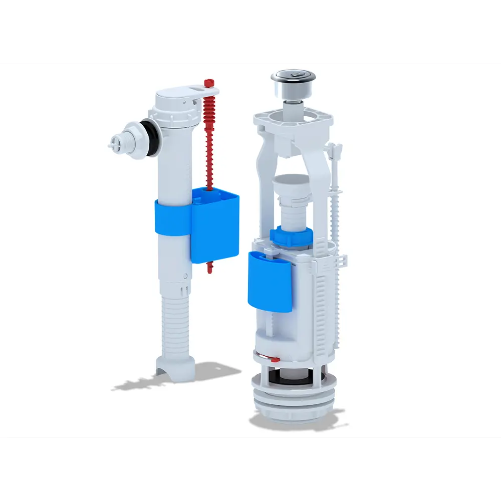 Арматура для бачка АНИ пласт с хромированной кнопкой и боковой подводкой 85574168 STLM-0064063