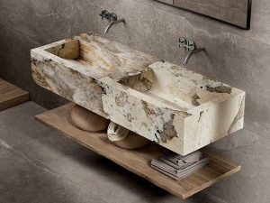 Двойная подвесная раковина из керамогранита