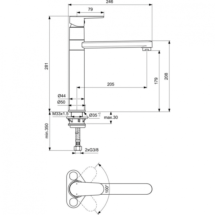 BC501XG Смеситель для кухонной мойки Ideal Standard CERAFINE O - Вид №5