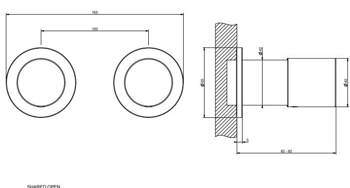 Хромированный латунный смеситель для душа с 2 отверстиями Gessi Habito ARCH-00075770 - Вид №2