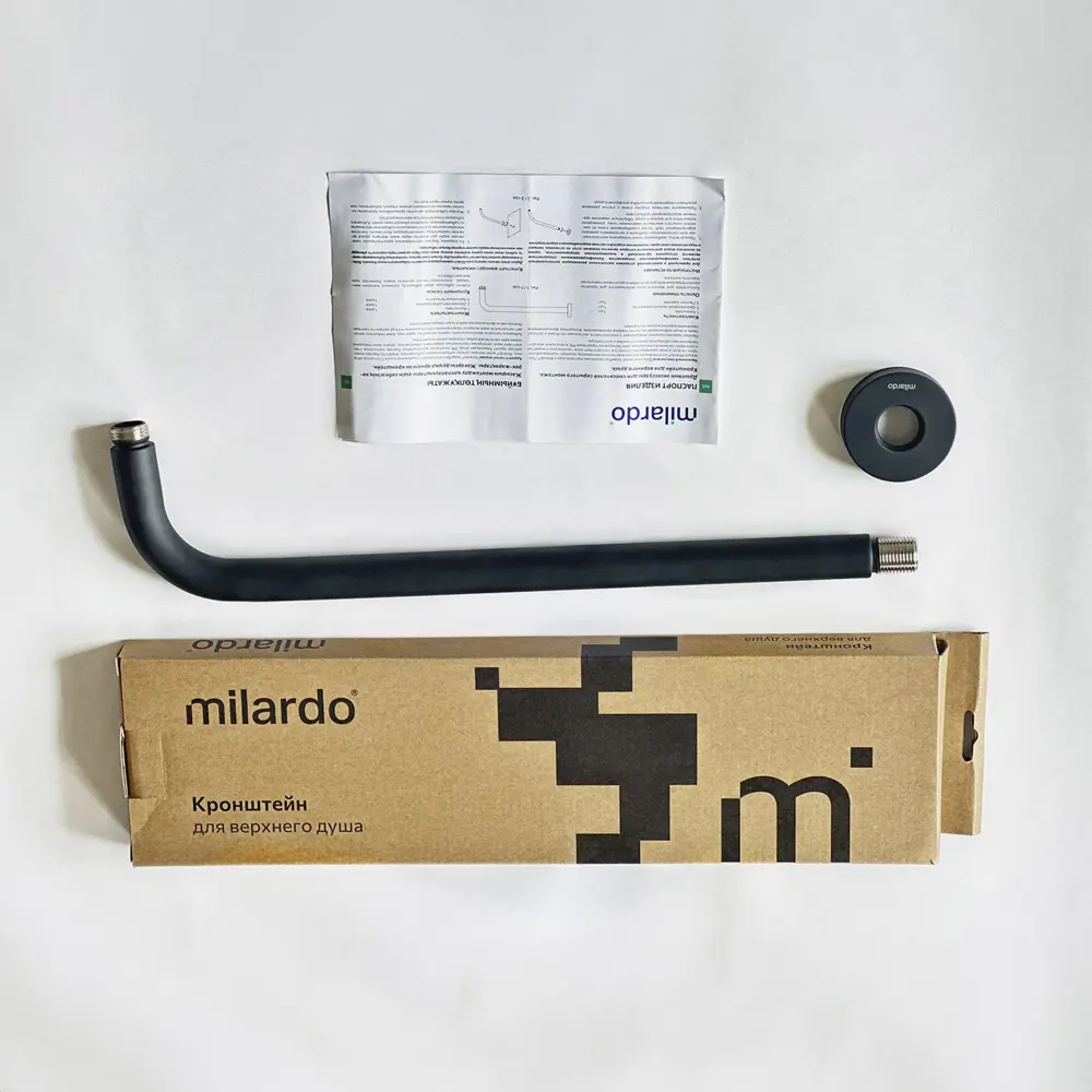Держатель для верхнего душа Milardo Dale DALBL39M61 цвет черный матовый STLM-2009132 - Вид №1
