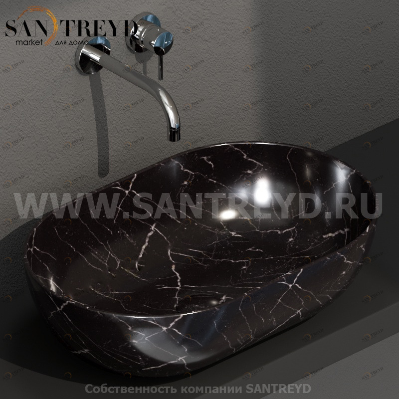 B6O54PN Накладная раковина на столешницу  овальная Ceramica Globo T-EDGE
