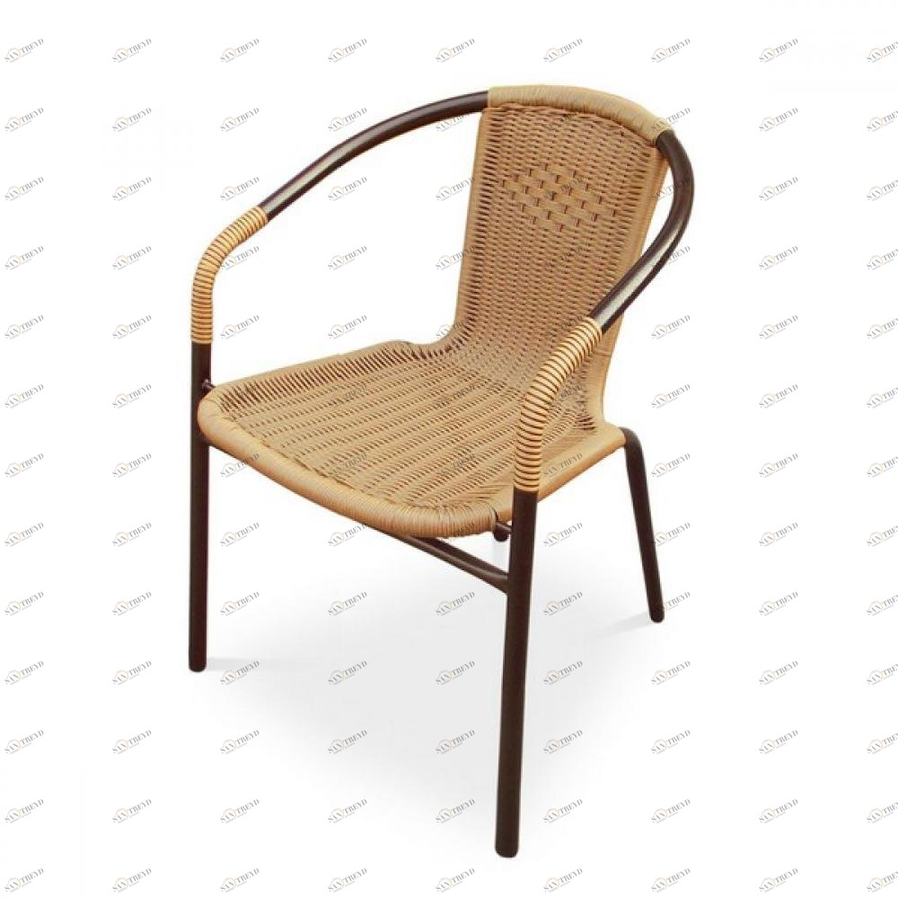 Стул со спинкой плетеный бежевый "Асоль" Light Beige AFINA  00-3948306 Бежевый 