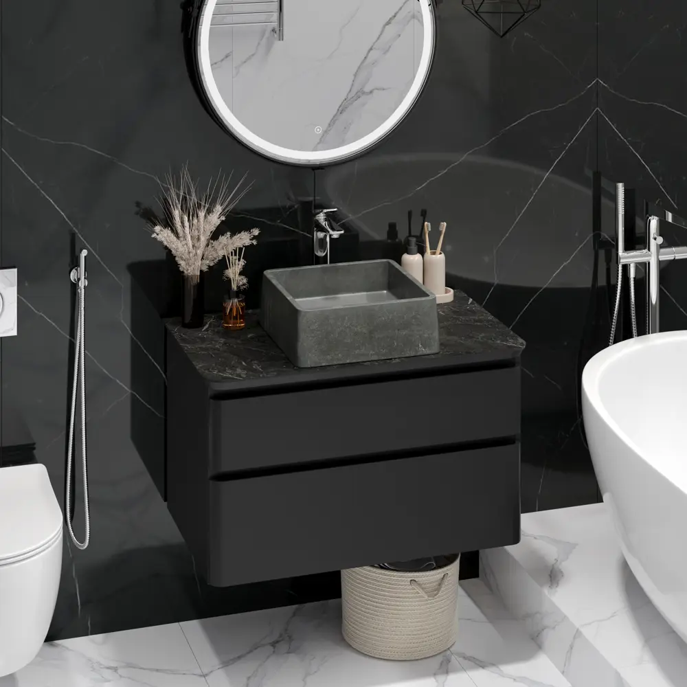 Раковина Square накладная 36x36 см цвет графит матовый Santreyd STLM-2068523 - Вид №4