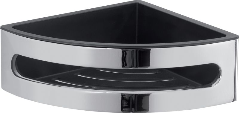 A680(43) Gedy, решётка угловая 1-уров. c вынимающимся термопластиковым вкладышем, цвет хром - черный пластик 