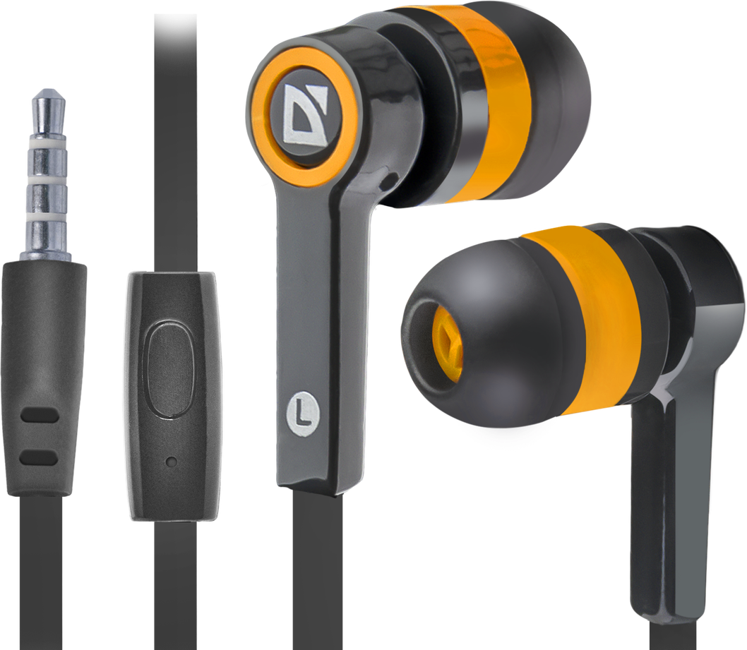 63420 гарнитура для смартфонов pulse 420 черный + оранжевый, вставки Defender Santreyd 