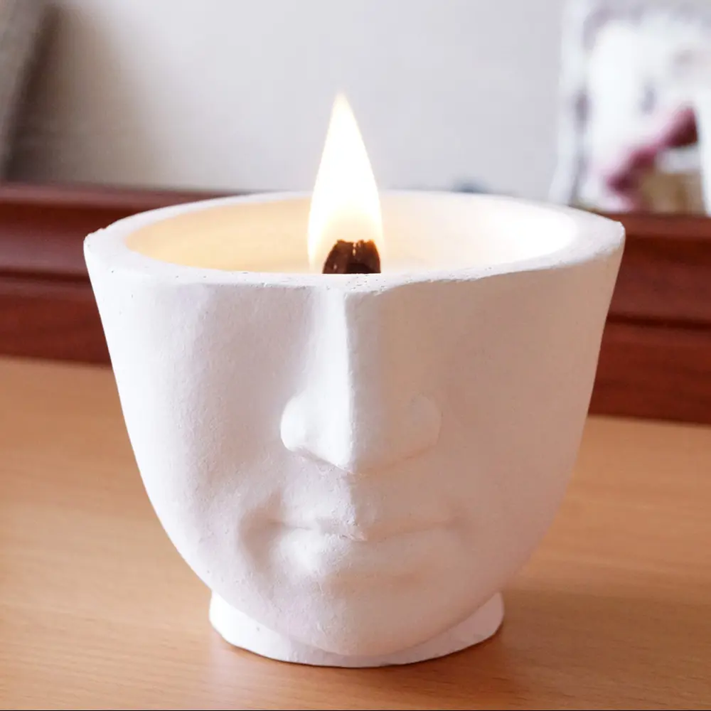 89201822 Свеча в гипсе Амфион белая 9 см STLM-0812318 EVIS  - Вид №3