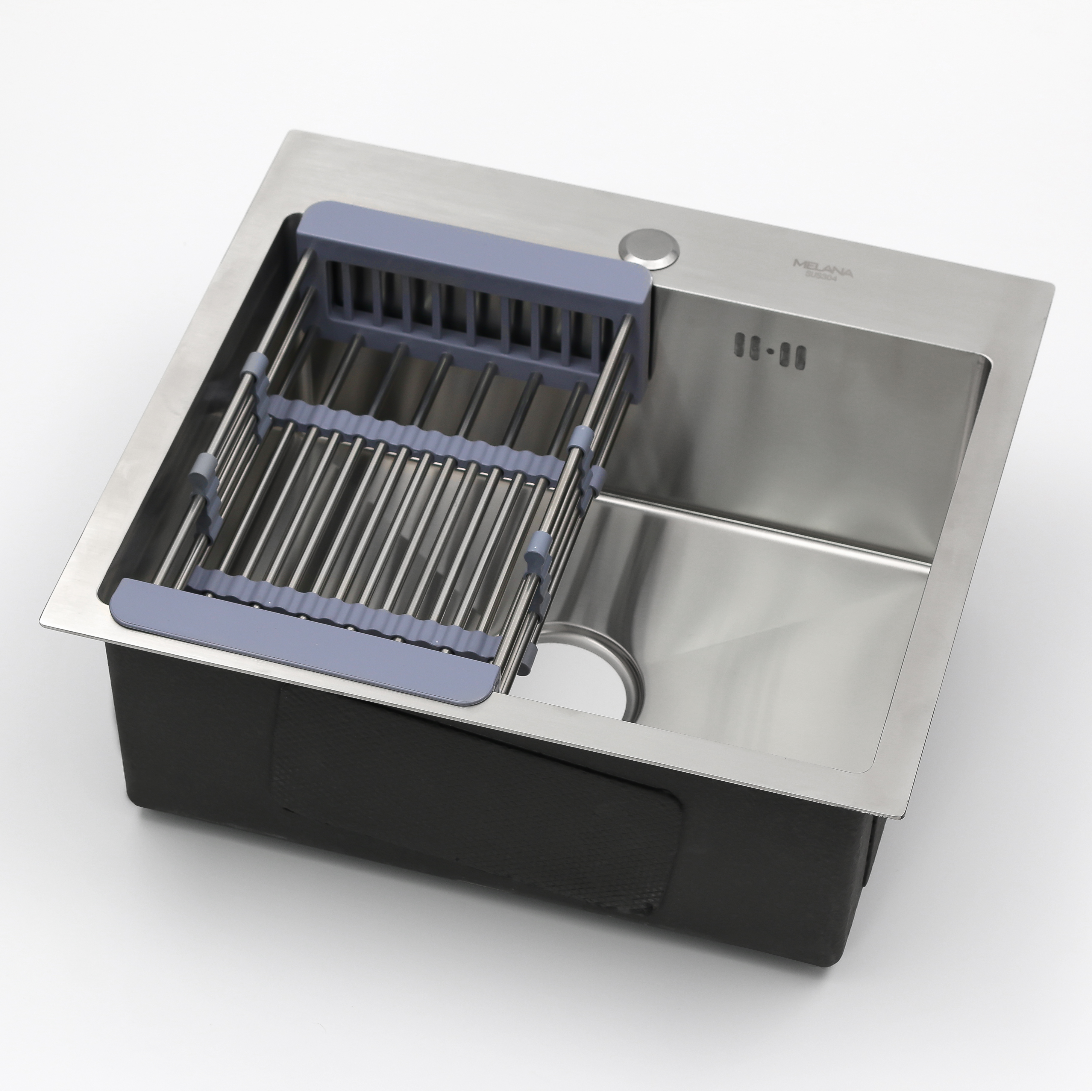 Мойка H5045 MELANA ProfLine 3,0/200 САТИН врезная прямоугольная с коландером H5045 H5045 сатин - Вид №13