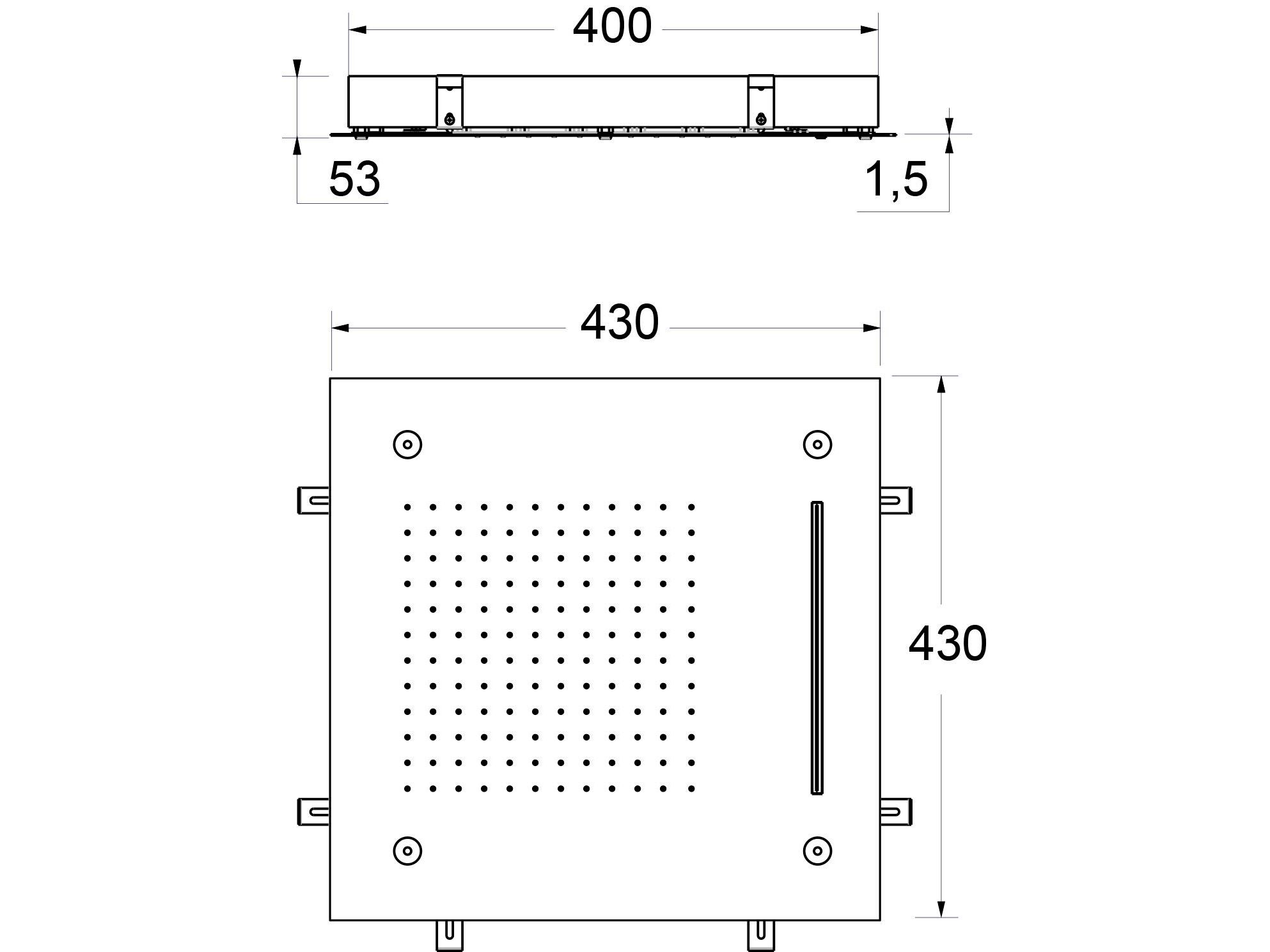 Квадратная душевая головка из нержавеющей стали GUGLIELMI RUBINETTERIE BD03210 ARCH-00029129 - Вид №2