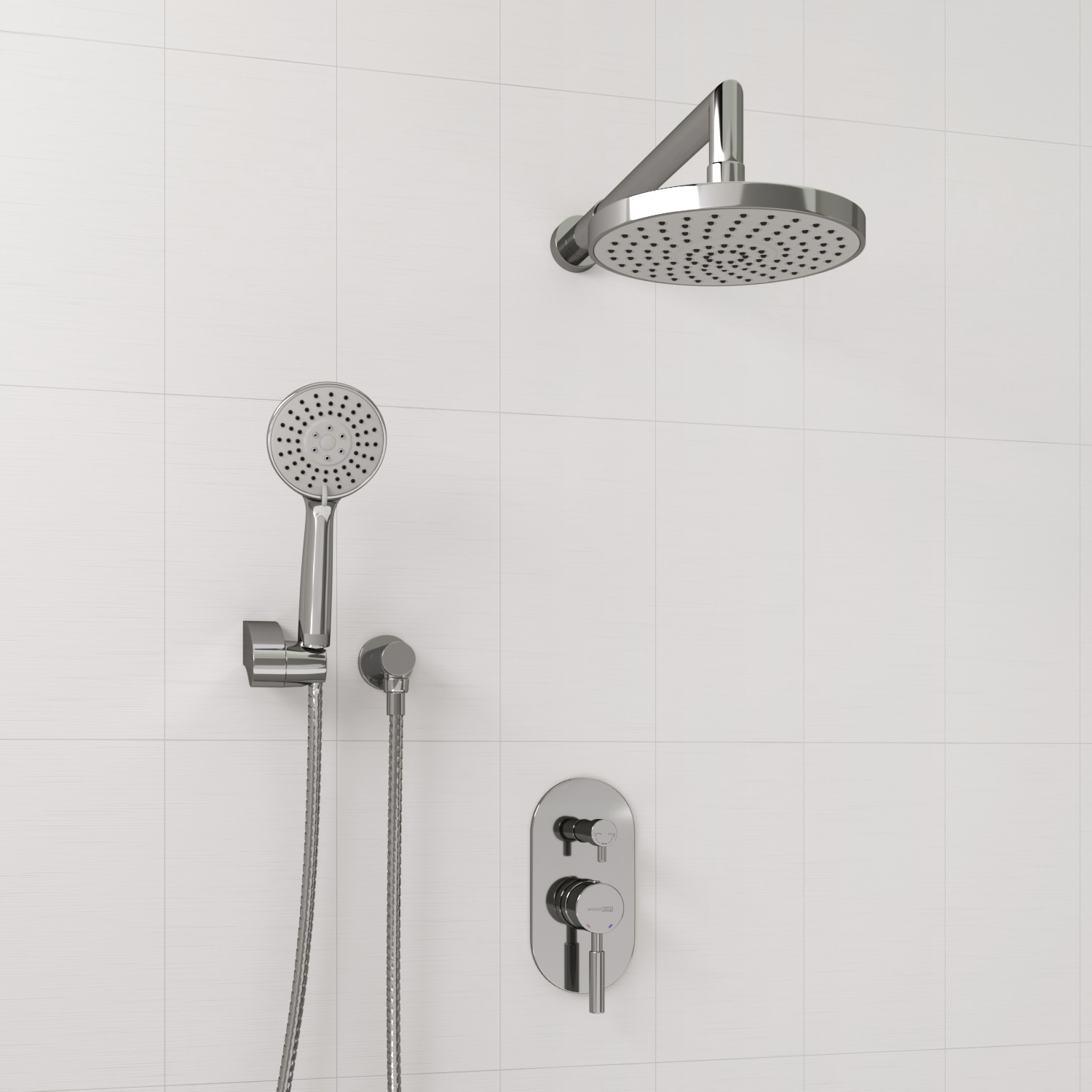 A14129 Встраиваемый комплект для душа с верхней душевой насадкой и лейкой WasserKRAFT 