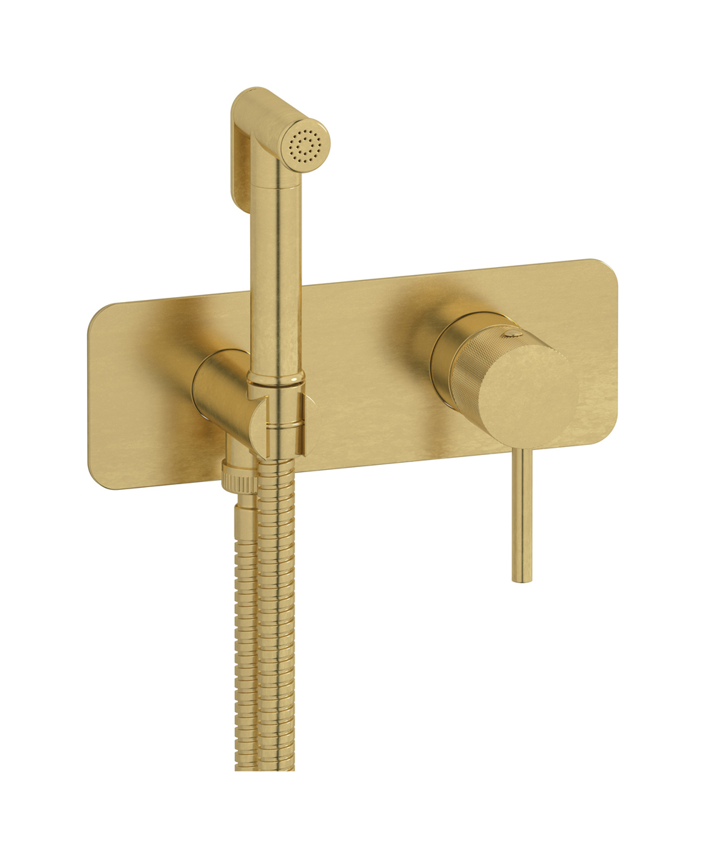 Внешние части гигенического душа со смесителем. WE ARE IB id706on Natural Brass Industria