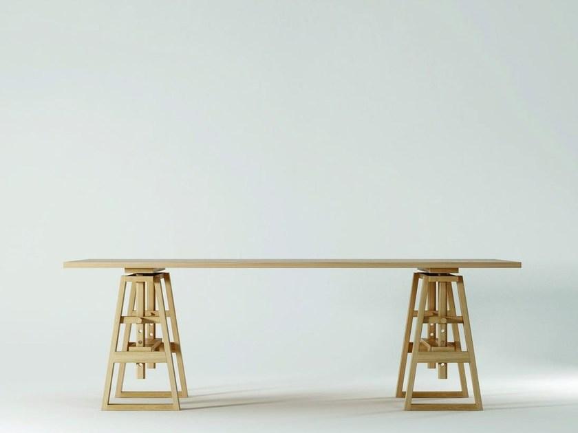 KARPENTER Прямоугольный деревянный стол Trestle sun-id-1480106 - Вид №4