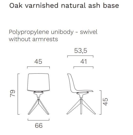 Пластиковый поворотный стул с деревянным основанием FREZZA Yo Plastic ARCH-00049039 - Вид №2