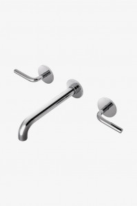 FLLS70 Низкопрофильный настенный смеситель для унитаза Flyte с тремя отверстиями, металлическими ручками и клапаном Waterworks