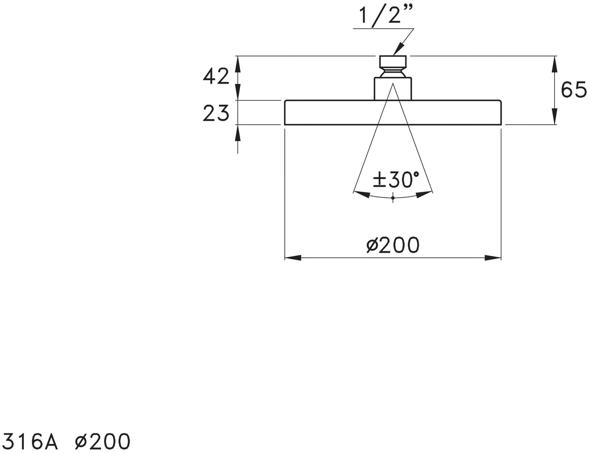 RUBINETTERIE STELLA Круглая регулируемая лейка дождевого душа Sirius 316a - Вид №1