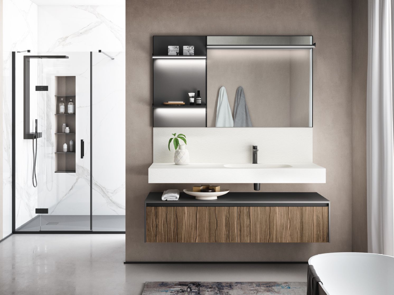 Подвесной шкаф для ванной комнаты с ящиками Gruppo Geromin Elite ARCH-00151081