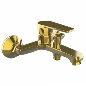 Orange Loop M26-100Gold однозахватный ванно/душевой смеситель с душевыми аксесуарами (шланг, лейка, держатель). Цвет: золото Хром