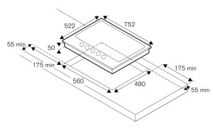 Встраиваемая газовая плита из нержавеющей стали