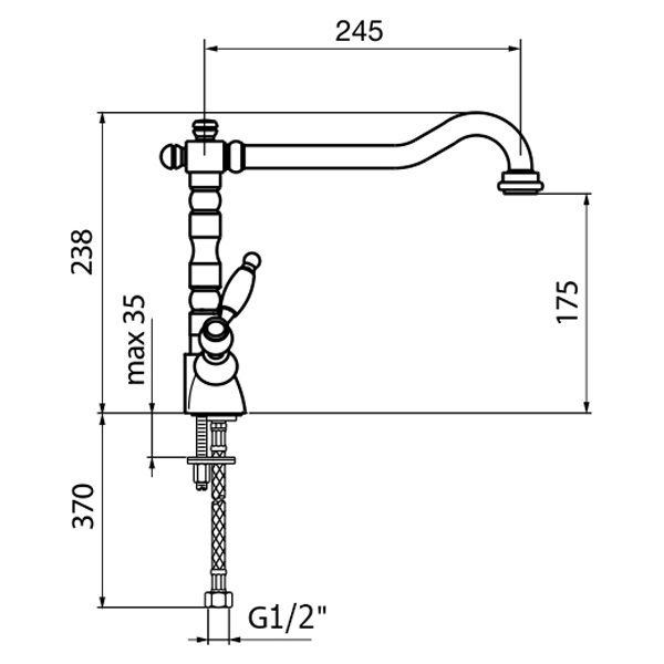 DO780102010 Смеситель для кухни Webert Kitchen Dorian  - Вид №1