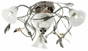 Possoni Illuminazione Потолочный светильник из полированного никеля / сатинированного никеля с кристаллами Papillon 351/3+1pl