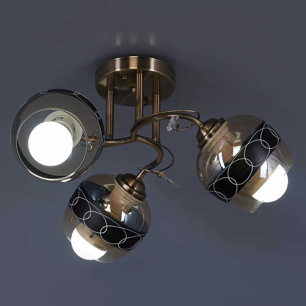 Люстра потолочная Ritter NAPOLI 52416 8 3 лампы Е27 цвет античная латунь STLM-2030014 - Вид №3