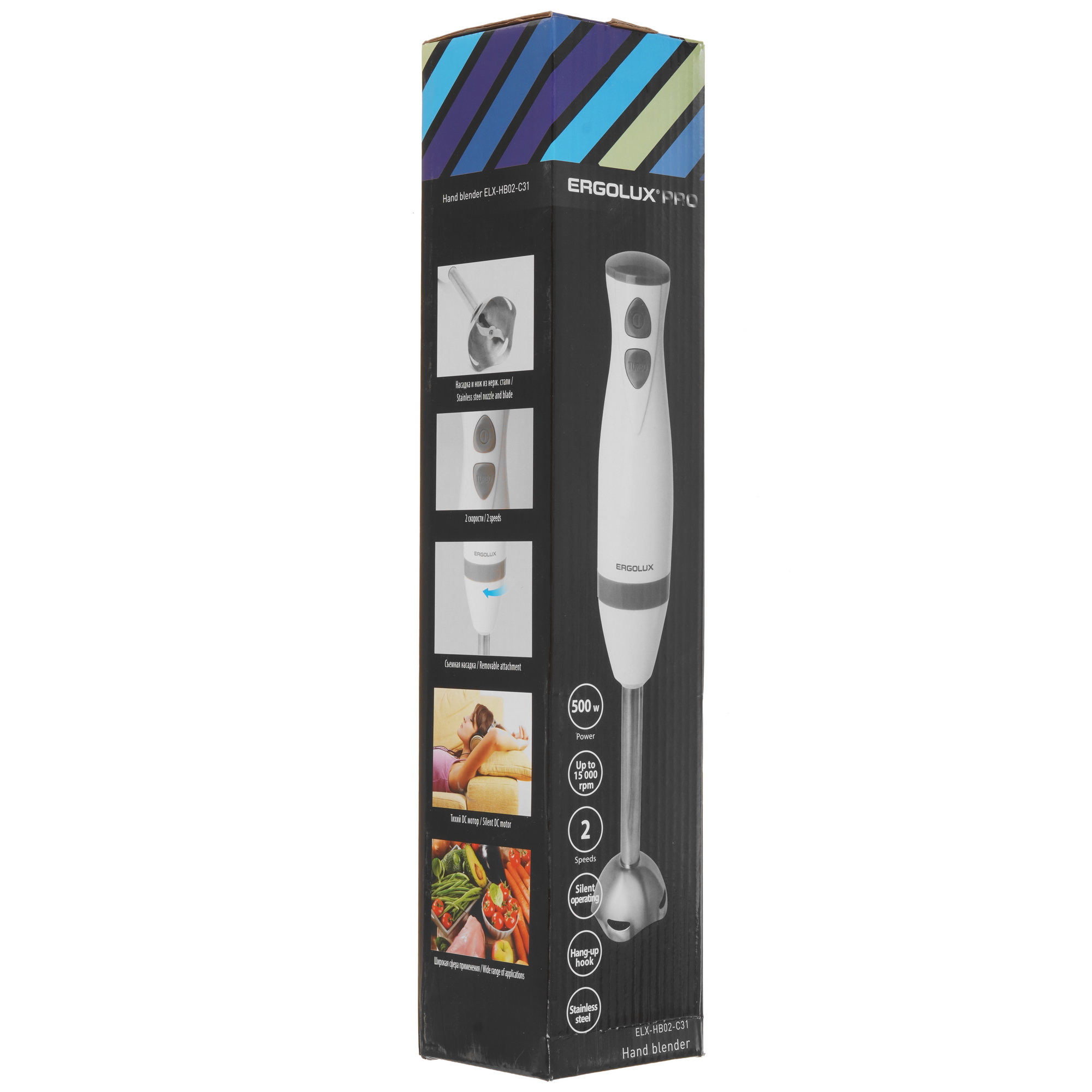 5368509 Блендер погружной ERGOLUX ELX-HB02-C31 белый STDN-0141644 - Вид №10