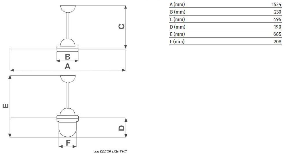 Vortice Потолочный вентилятор со встроенным освещением Nordik design 1s - 1s/l 61401 - Вид №1